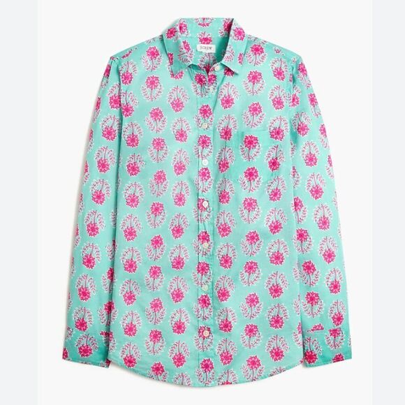 J. Crew Factory BF817 Lightweight cotton floralshirt in signature fit size small - Picture 1 of 9